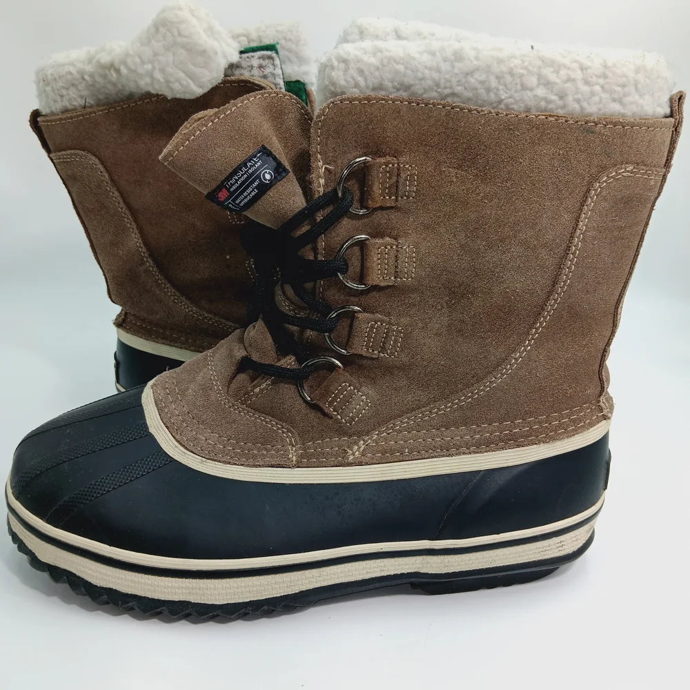 Men's Brown and Black Snow Boots